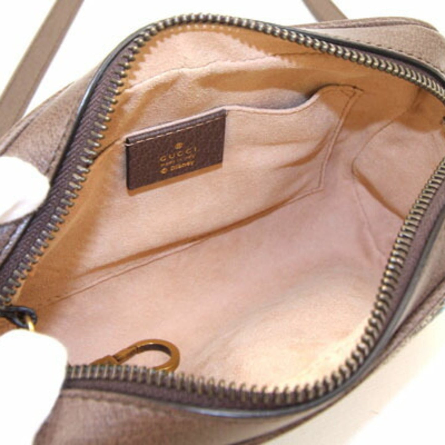Gucci GG Supreme Brown Leather PVC Shoulder Bag
