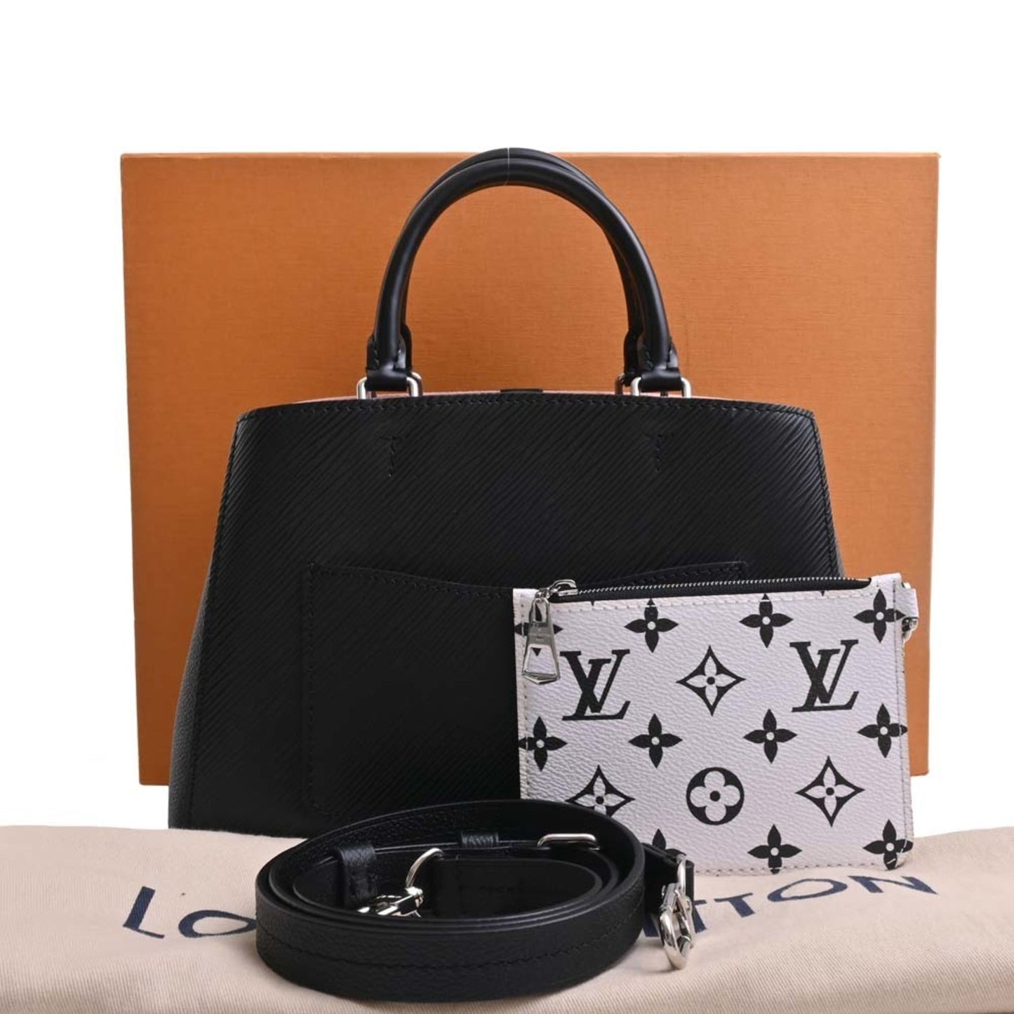 LOUIS VUITTON Epi Marel Tote BB Handbag Black Ladies