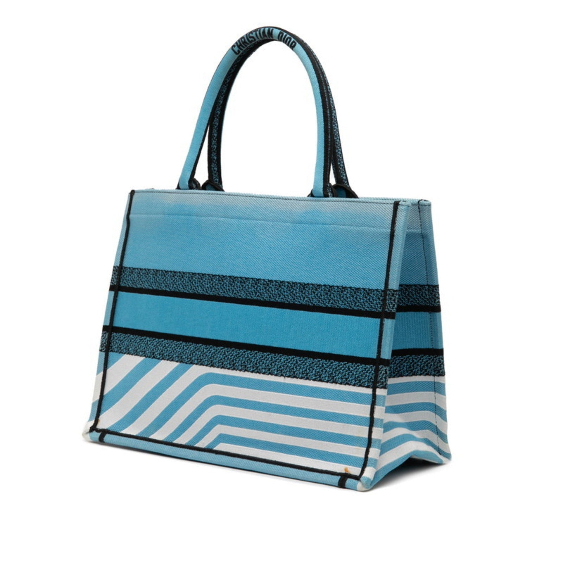 Christian Dior Light Blue Multi-Color Canvas Tote Bag  