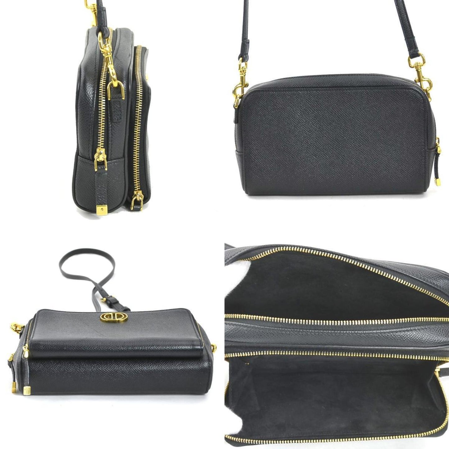 Christian Dior Black Leather Shoulder Bag  
