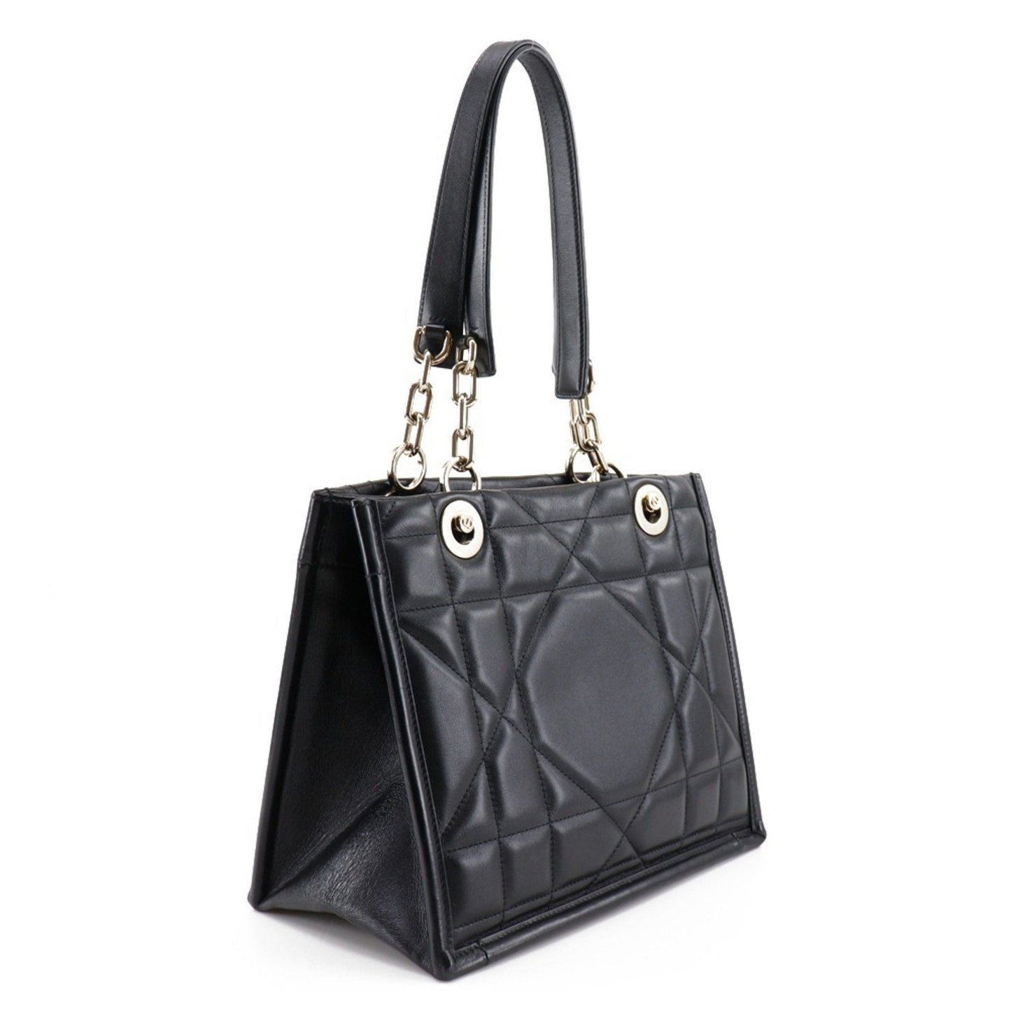 Christian Dior Black Leather Tote Bag  