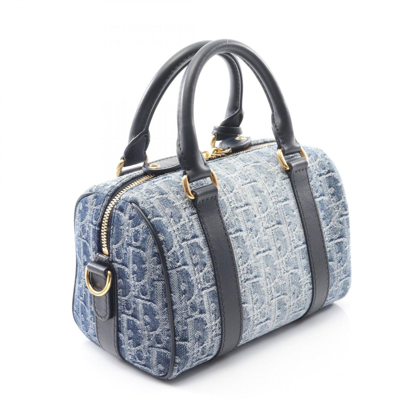 Christian Dior Navy Denim Leather Handbag  