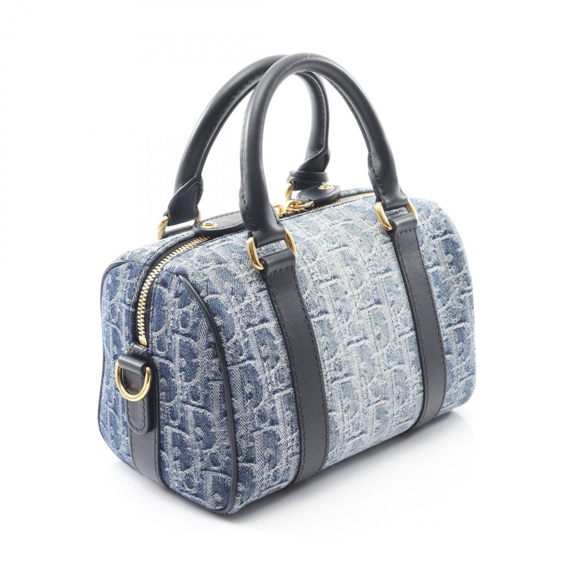 Christian Dior Navy Denim Leather Handbag  