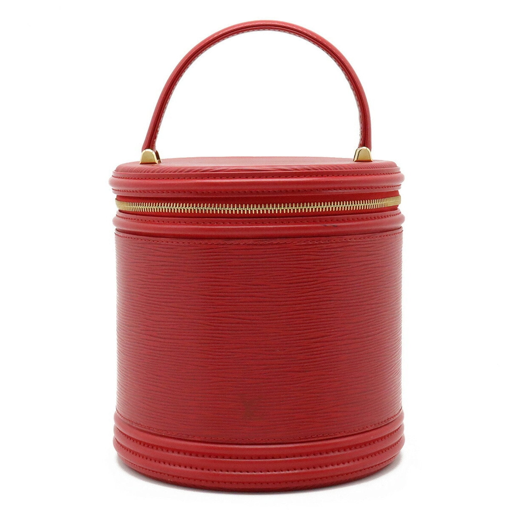 LOUIS VUITTON Epi Cannes Handbag Vanity Bag Leather Red Castilian