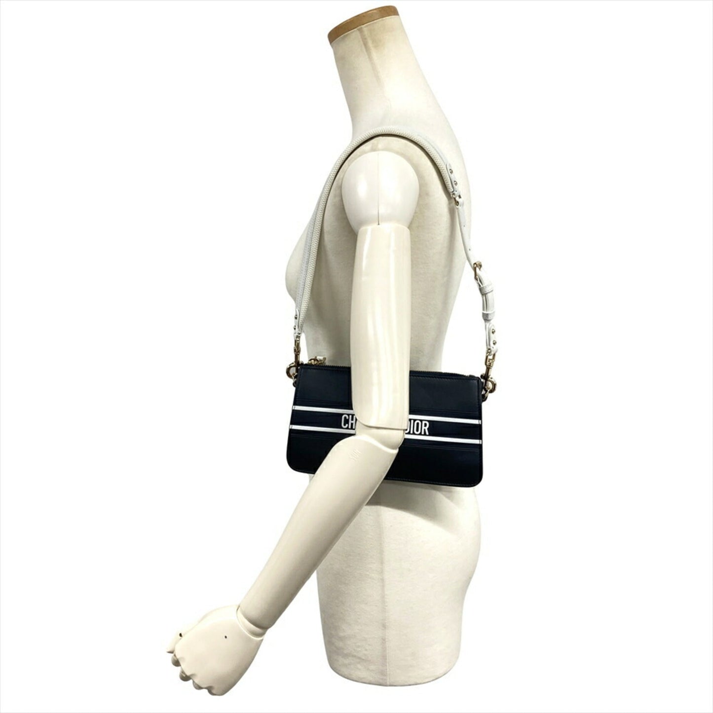 Christian Dior Navy Leather Shoulder Bag  
