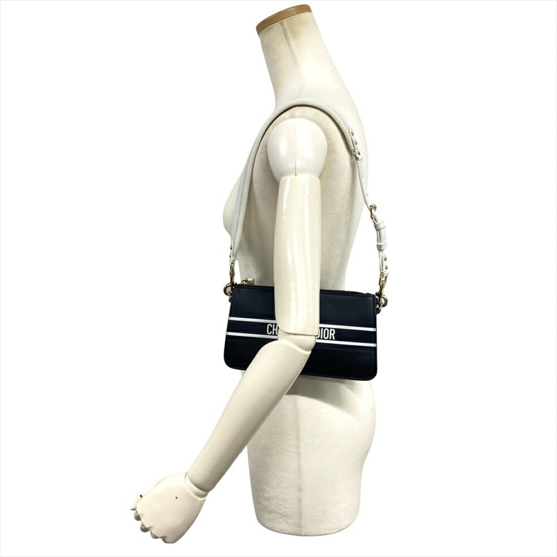 Christian Dior Navy Leather Shoulder Bag  