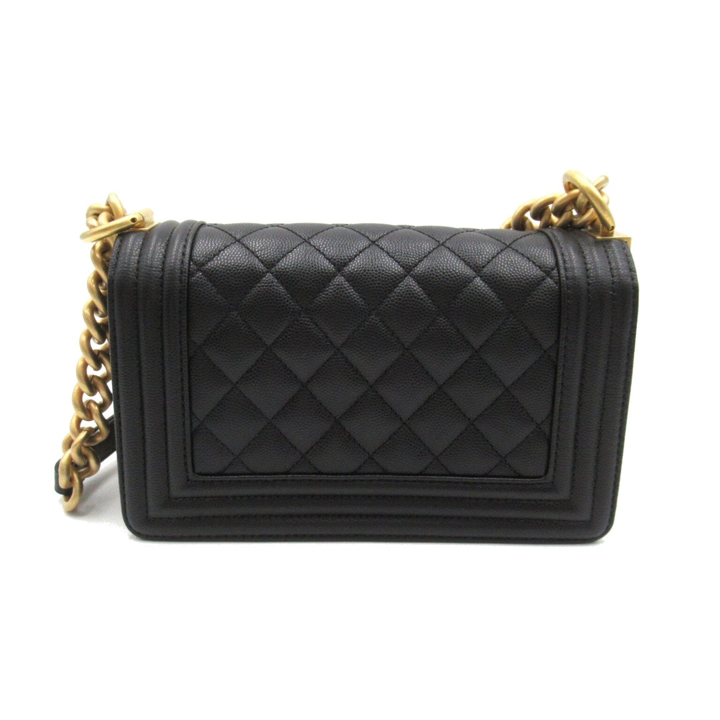 CHANEL Boy Chanel ChainShoulder Black Caviar Skin Grained Calf A67085