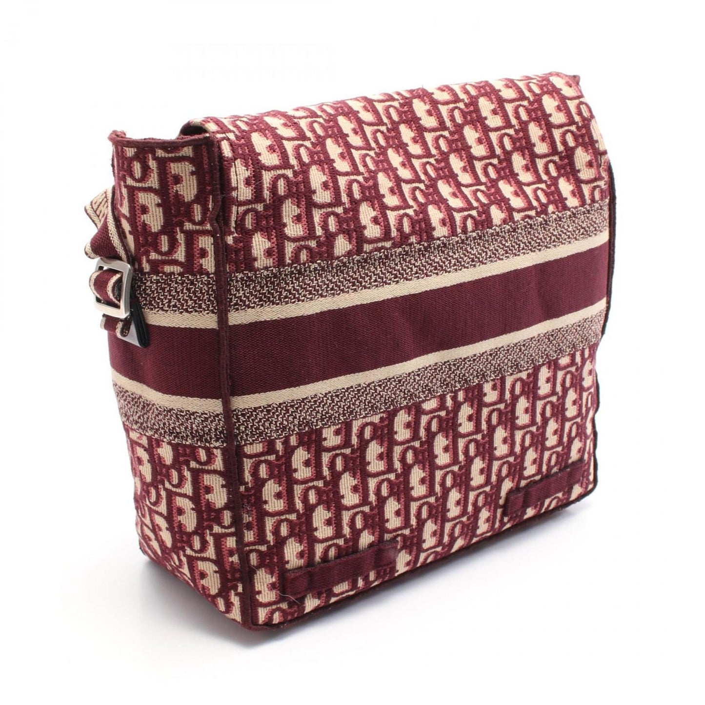 Christian Dior Beige Bordeaux Canvas Shoulder Bag  