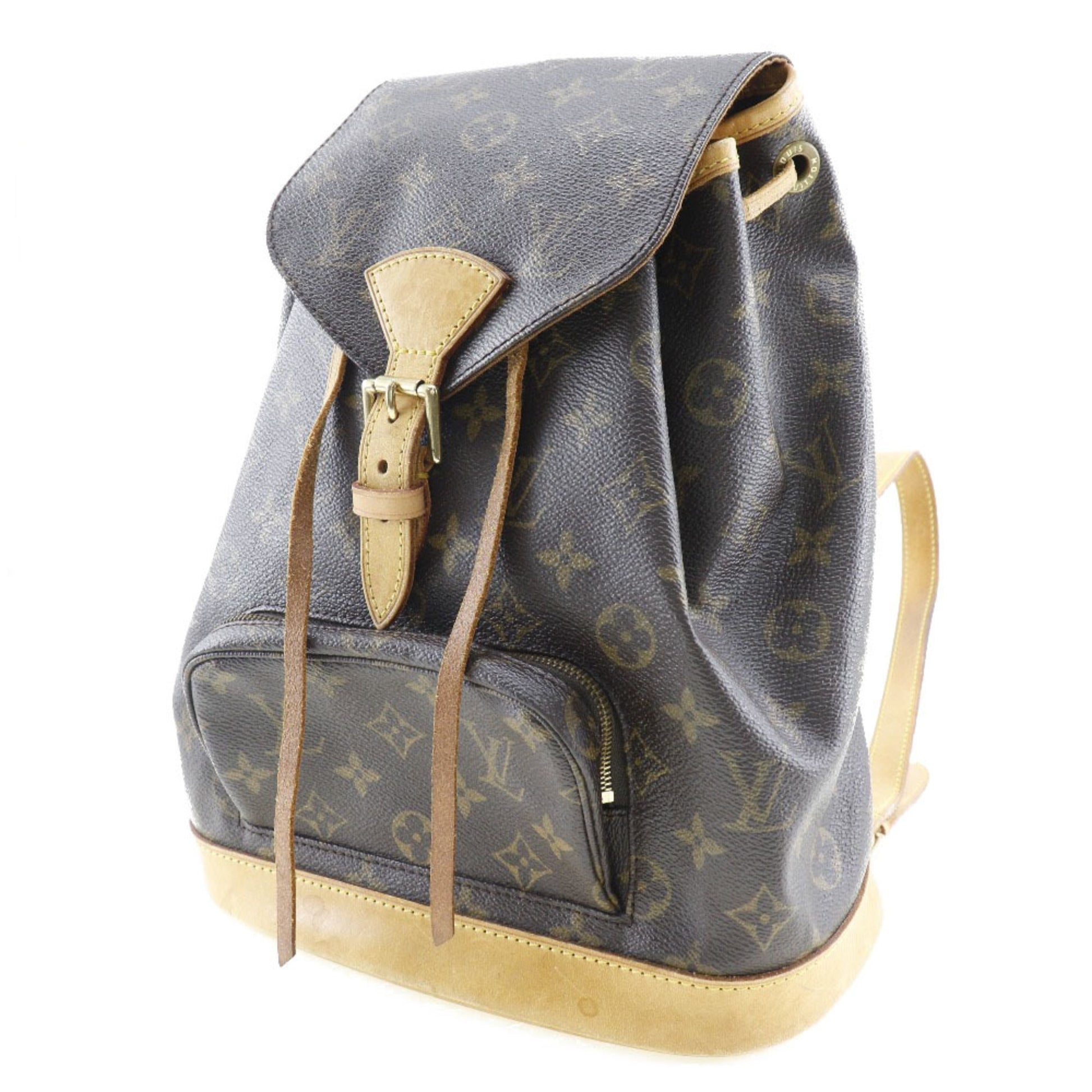 LOUIS VUITTON Montsouris MM rucksack daypack * junk monogram canvas brown ladies Backpack