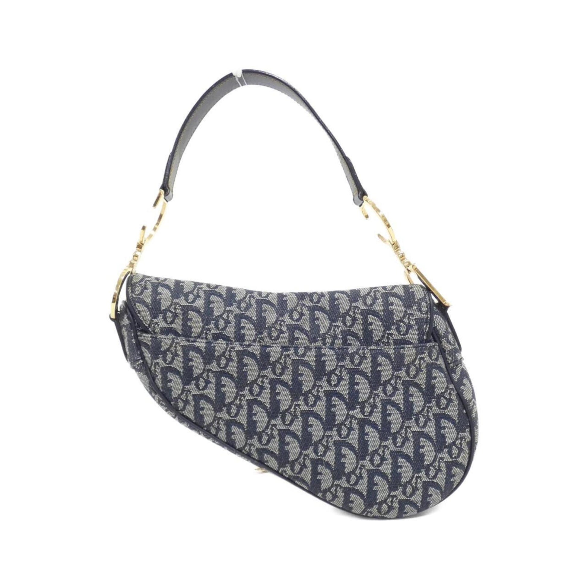 Christian Dior Blue Canvas Shoulder Bag  
