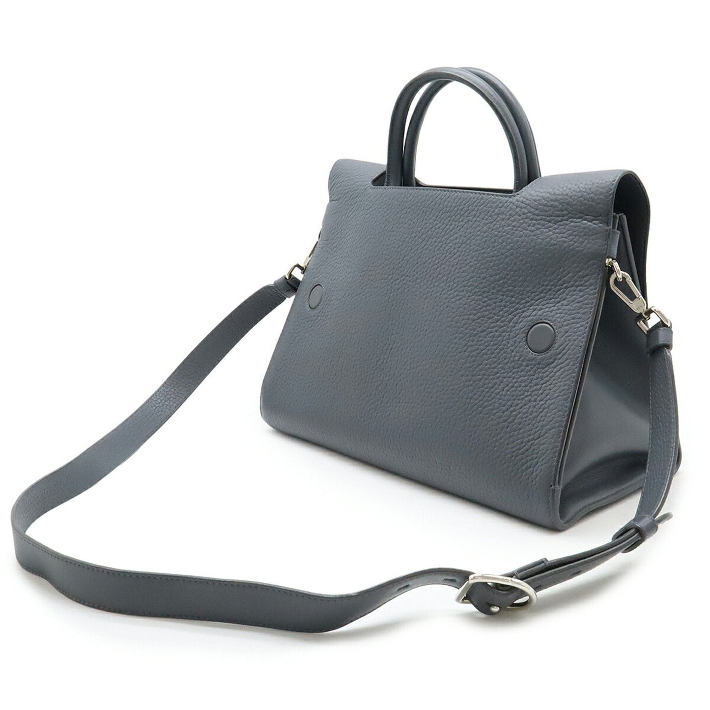 Christian Dior Gray Leather Handbag Shoulder Bag Tote Bag  