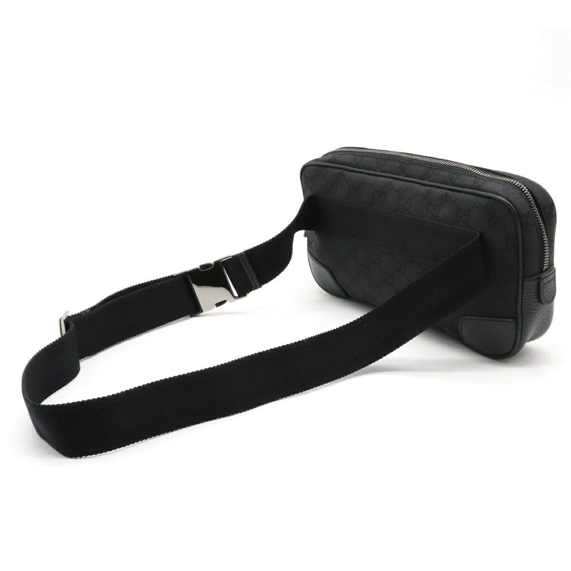 Gucci Black Leather Nylon Clutch