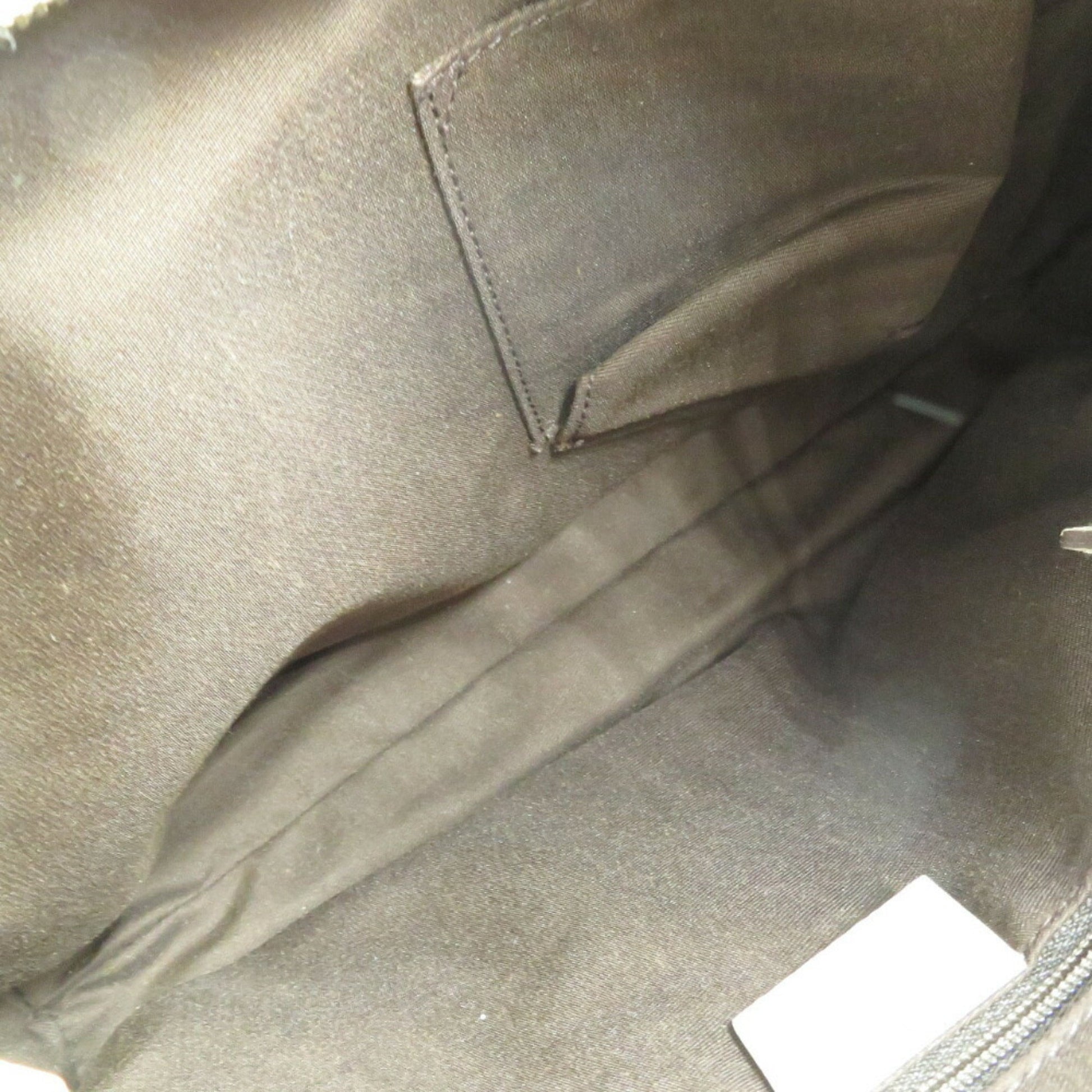 Gucci Abbey Beige Leather Canvas Shoulder Bag