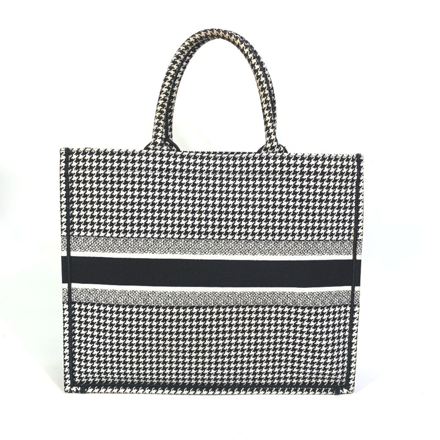 Christian Dior Black White Canvas Shoulder Bag Tote Bag  