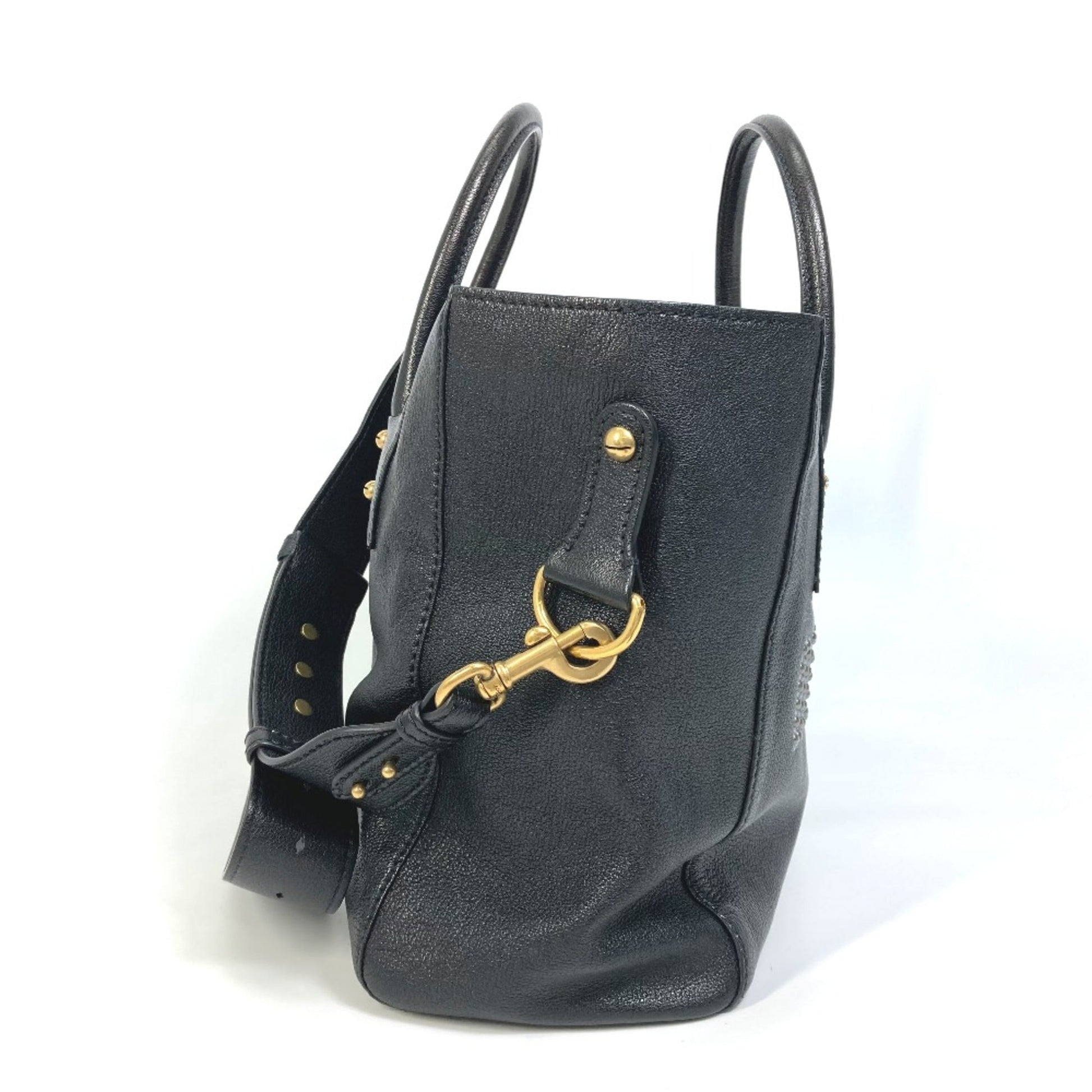Christian Dior Black Leather Tote Bag  