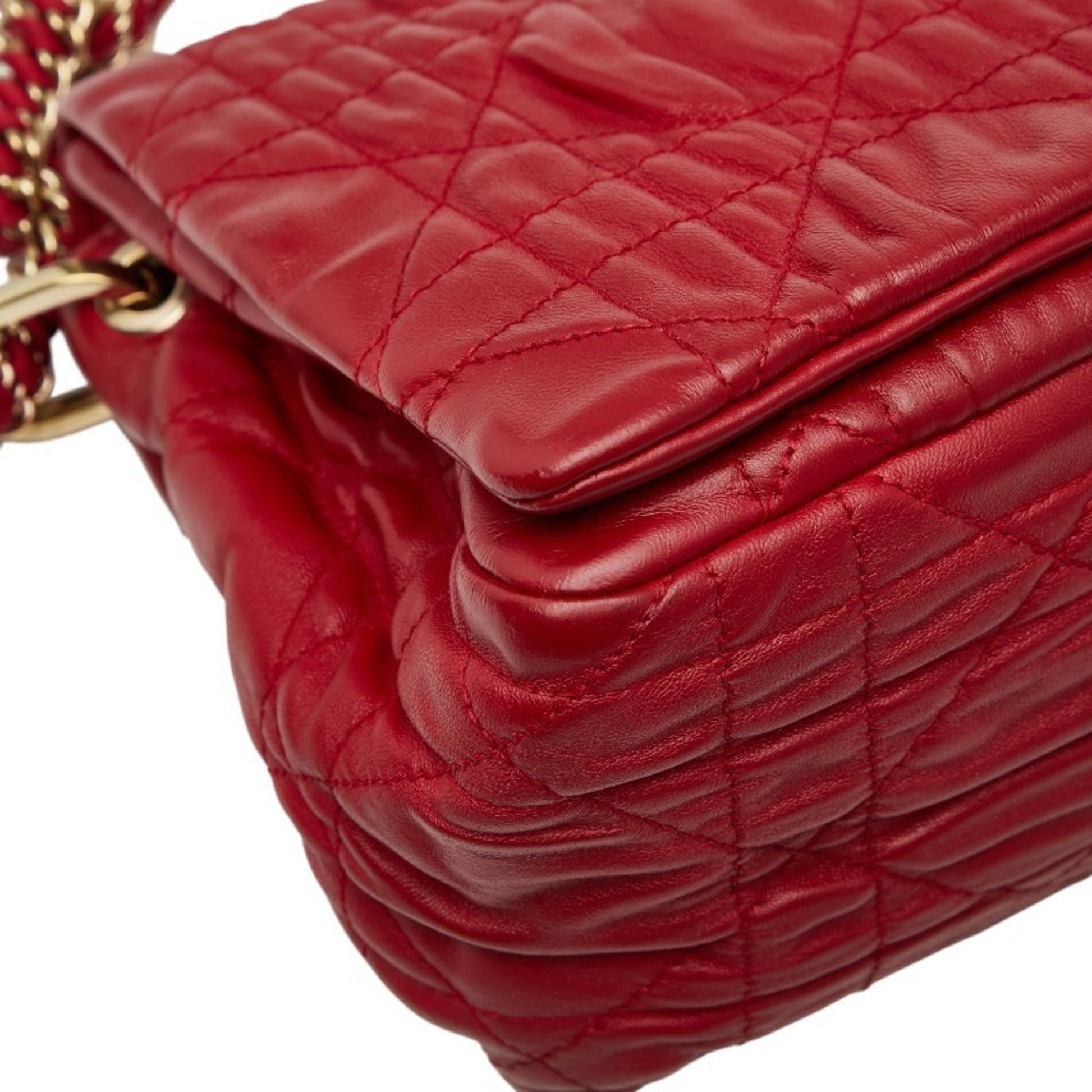 Christian Dior Red Color Leather Handbag Shoulder Bag  