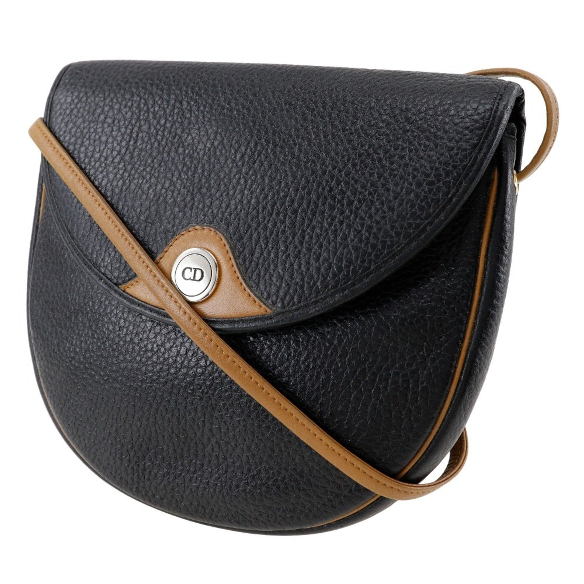 Christian Dior Black Leather Pochette Shoulder Bag  