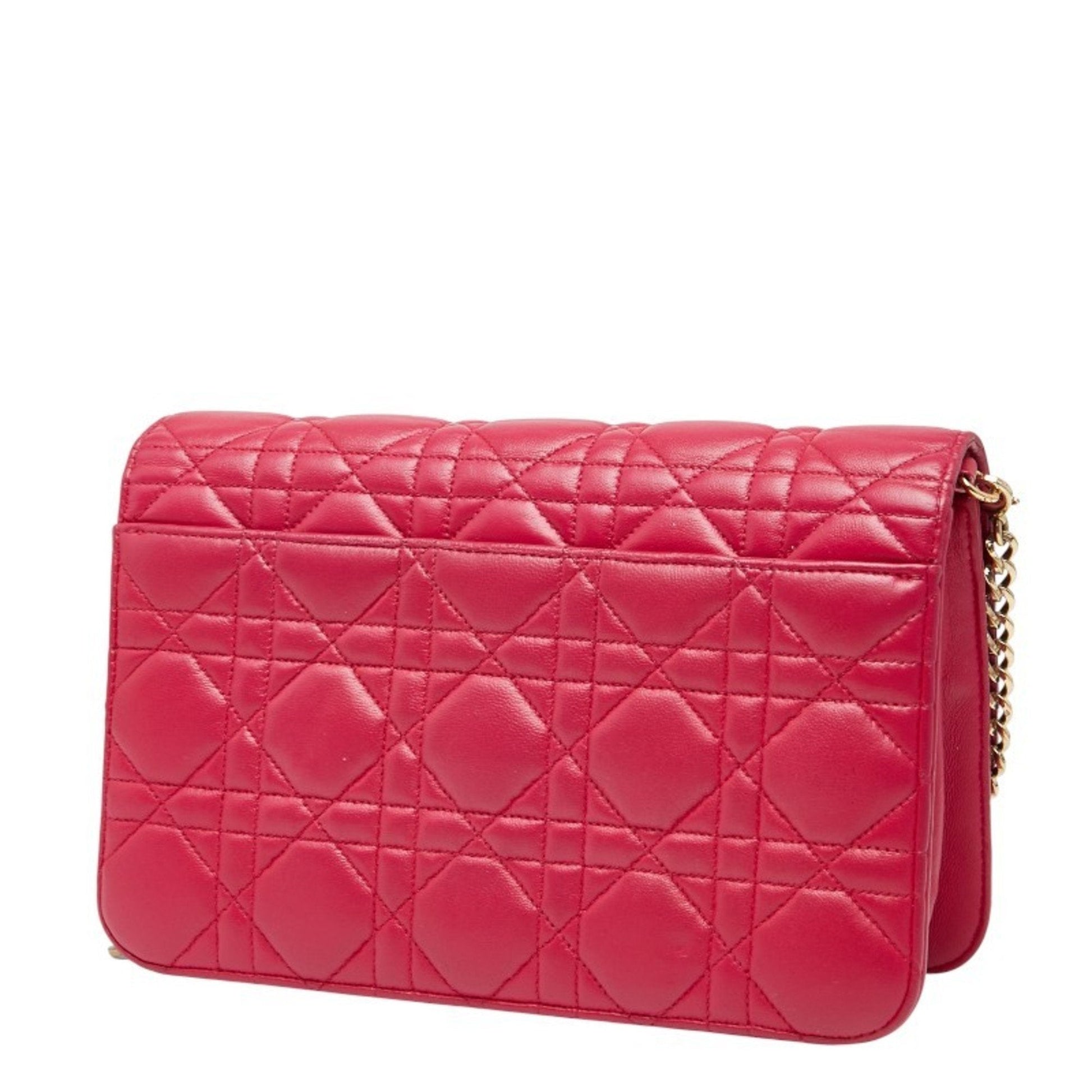 Christian Dior Pink Leather Shoulder Bag  