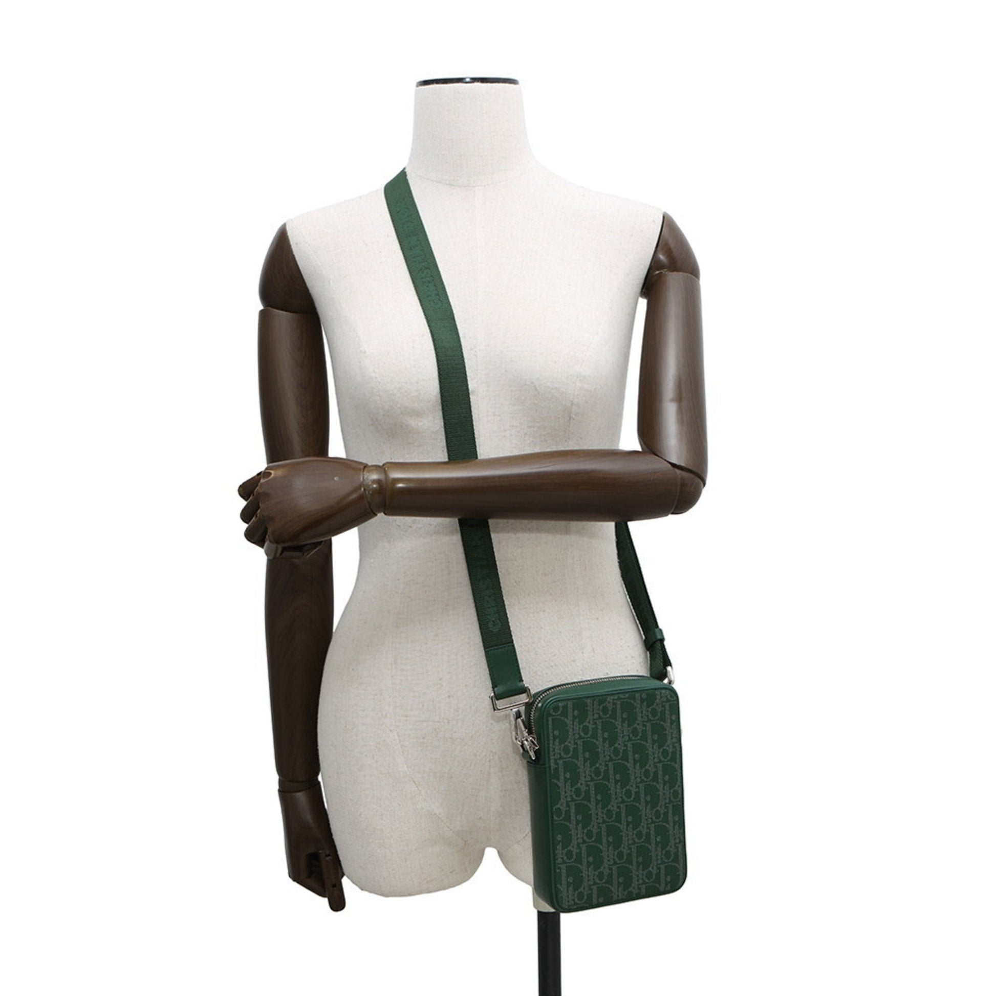 Christian Dior Green Green Leather Shoulder Bag  