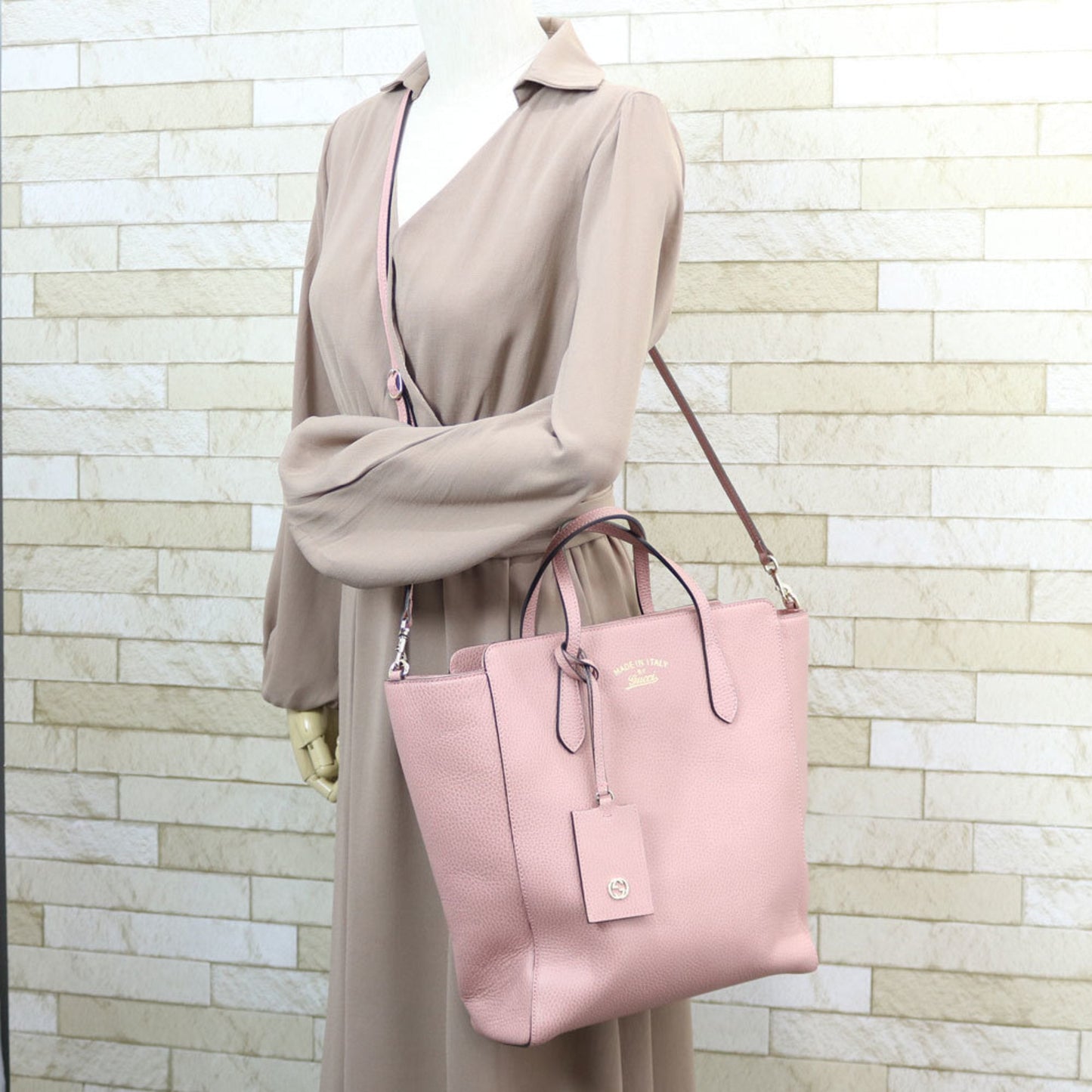 Gucci Pink Leather Shoulder Bag Style 2