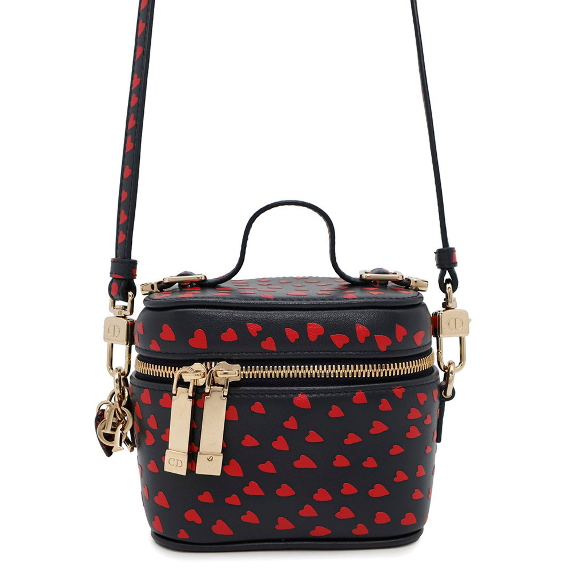 Christian Dior Navy Red Color Leather Shoulder Bag  