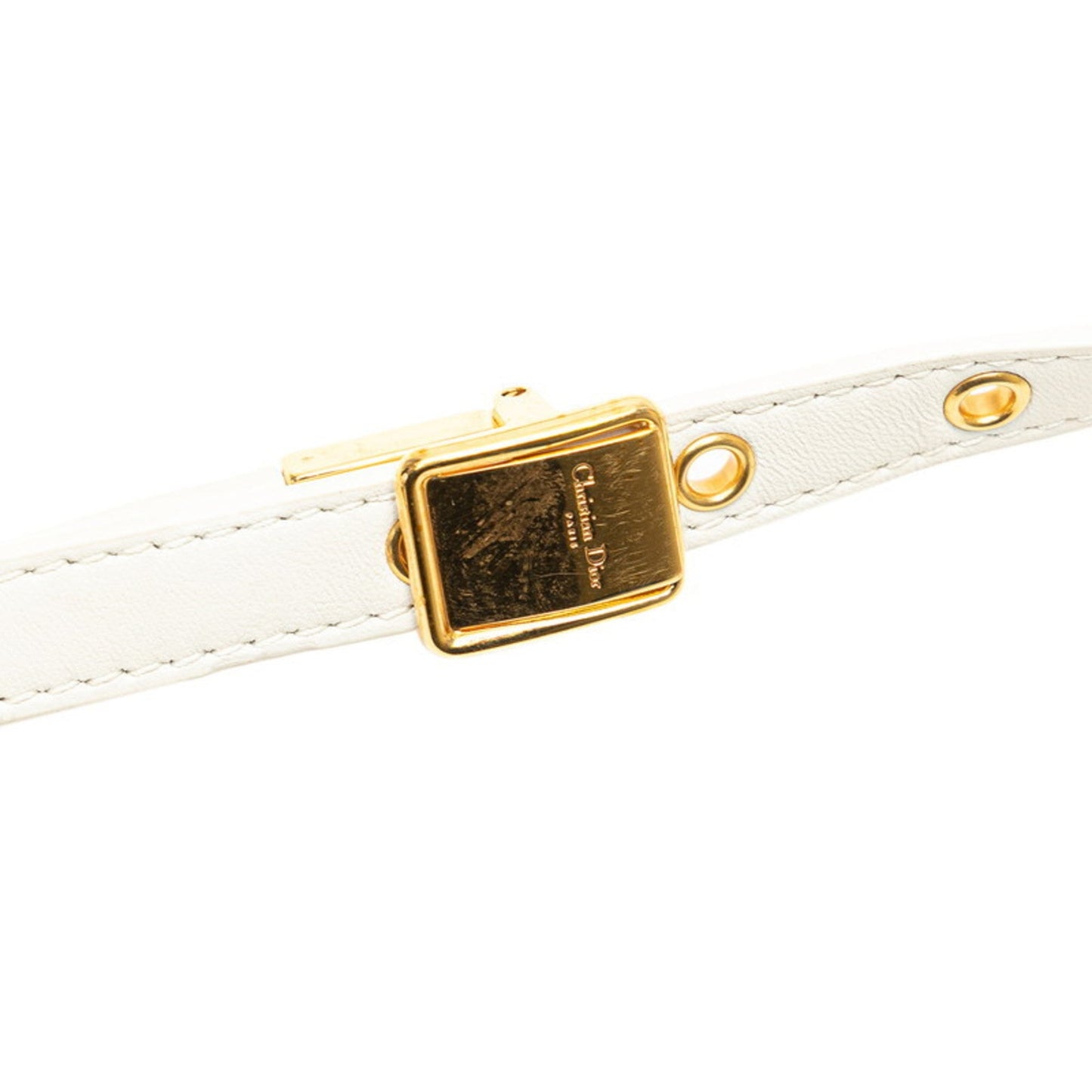 Christian Dior White Leather Shoulder Bag  
