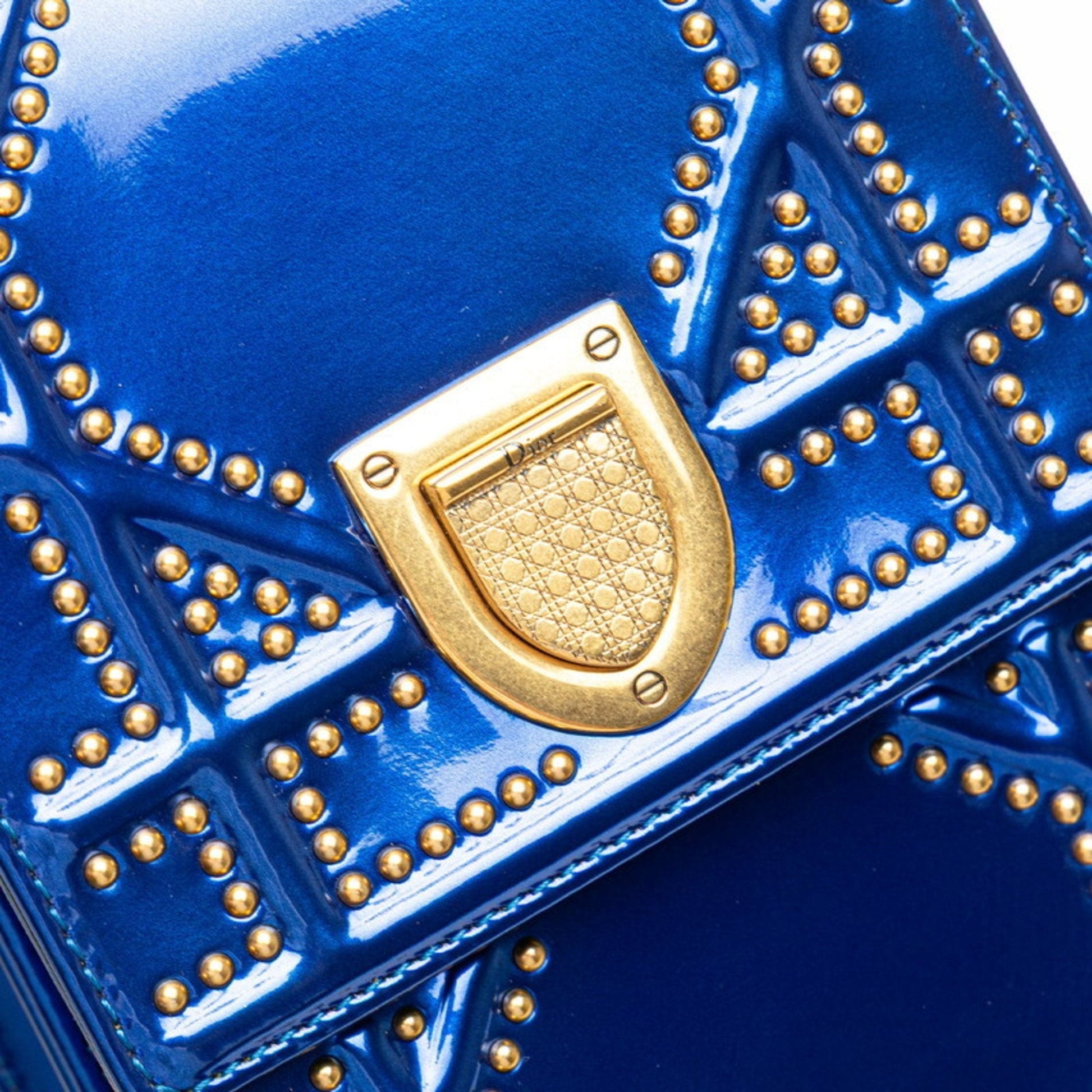 Christian Dior Blue Leather Shoulder Bag  