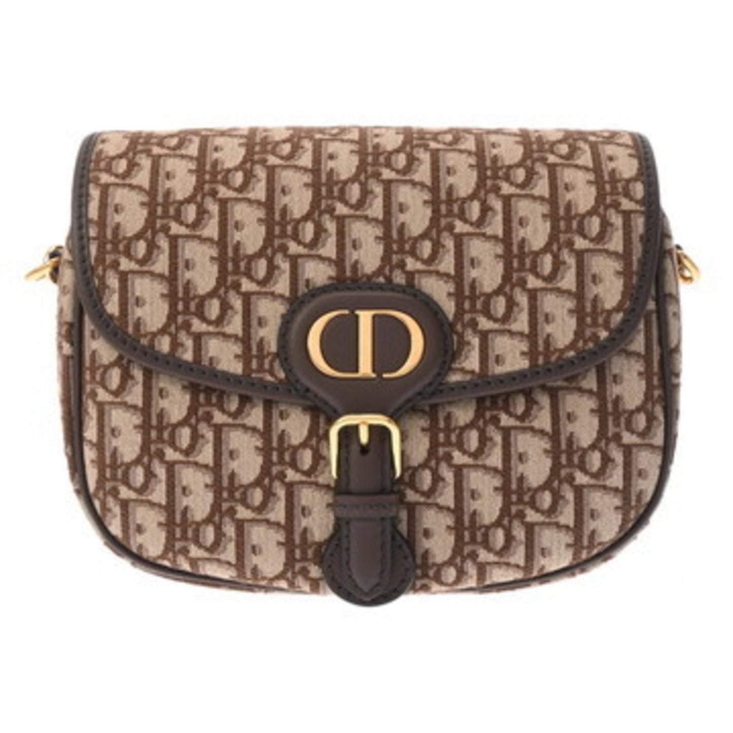 Christian Dior Brown Jacquard Leather Shoulder Bag  