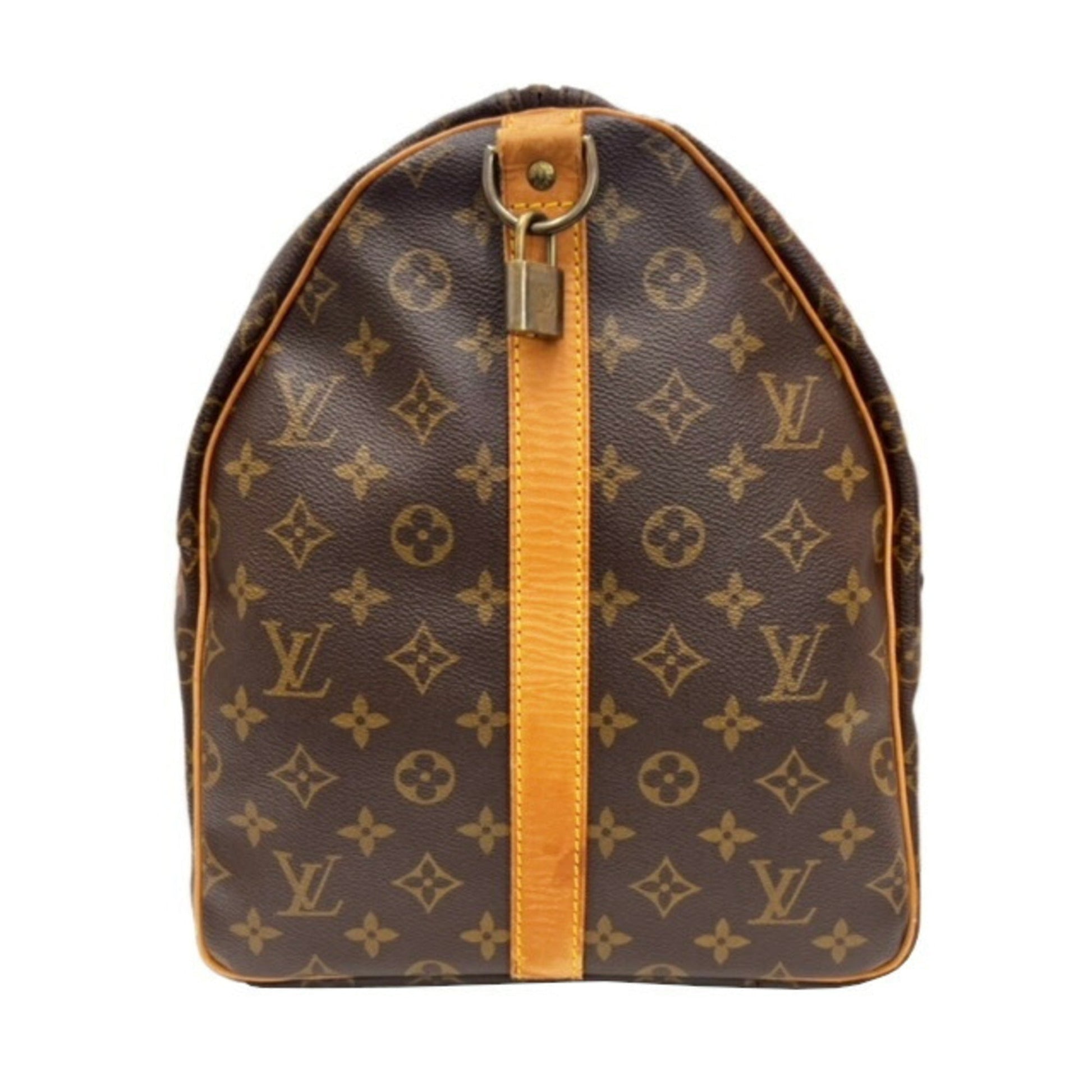 LOUIS VUITTON Monogram Keepall Bandouliere 55 Boston Bag Men's Women's Shoulder Key Missing