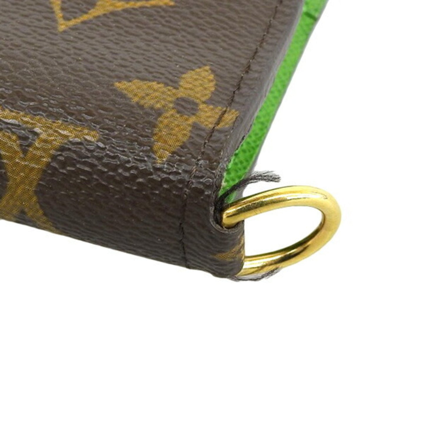 LOUIS VUITTON Monogram Portefeuille Insolite Round Bifold Long Wallet M66565 Brown Green Women's
