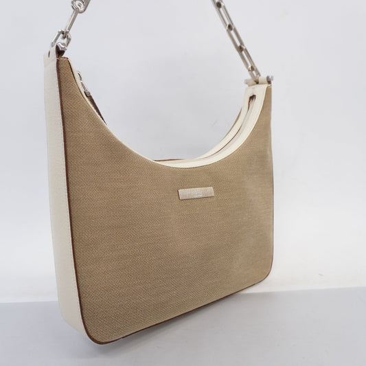 Gucci Leather Canvas Shoulder Bag