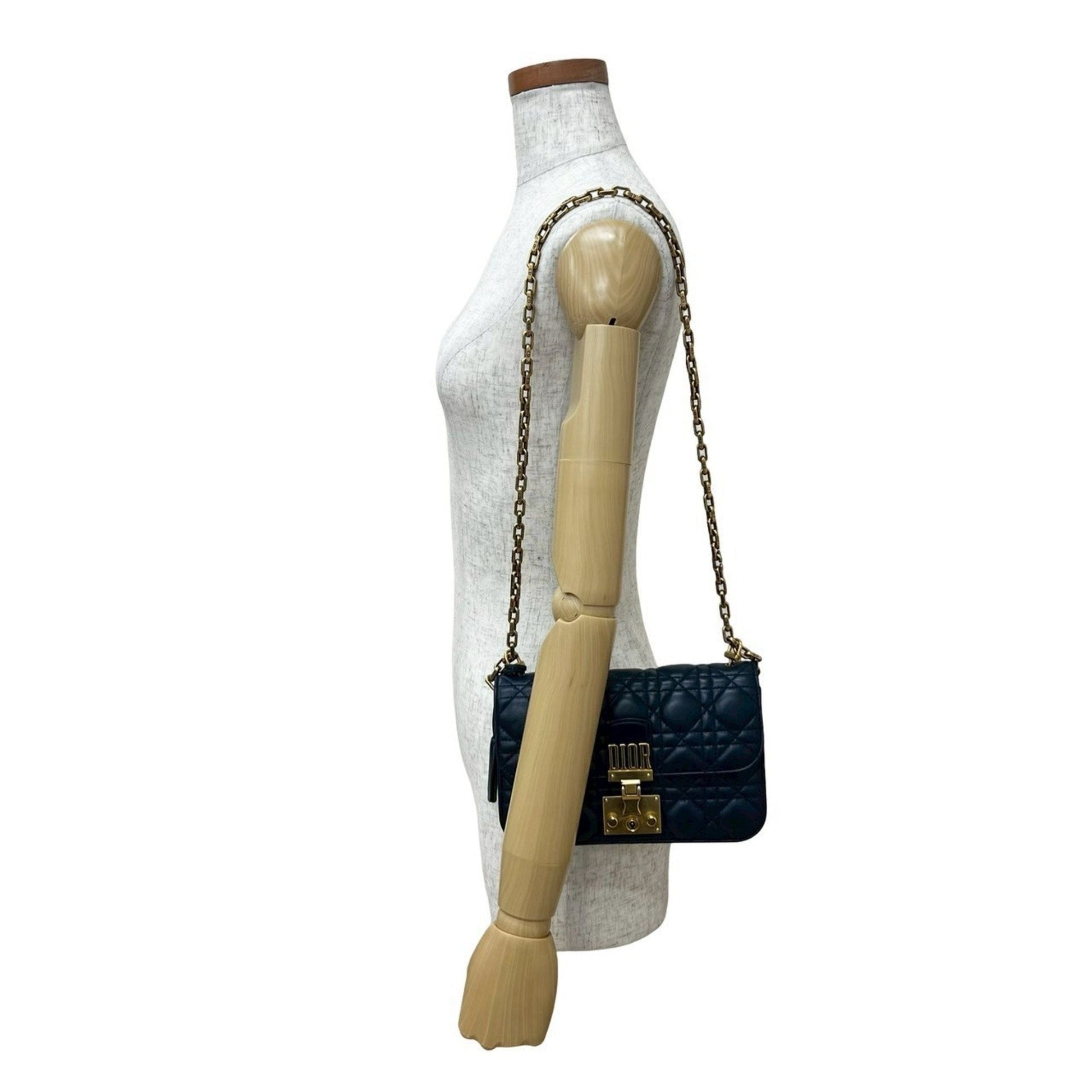 Christian Dior Blue Leather Shoulder Bag  