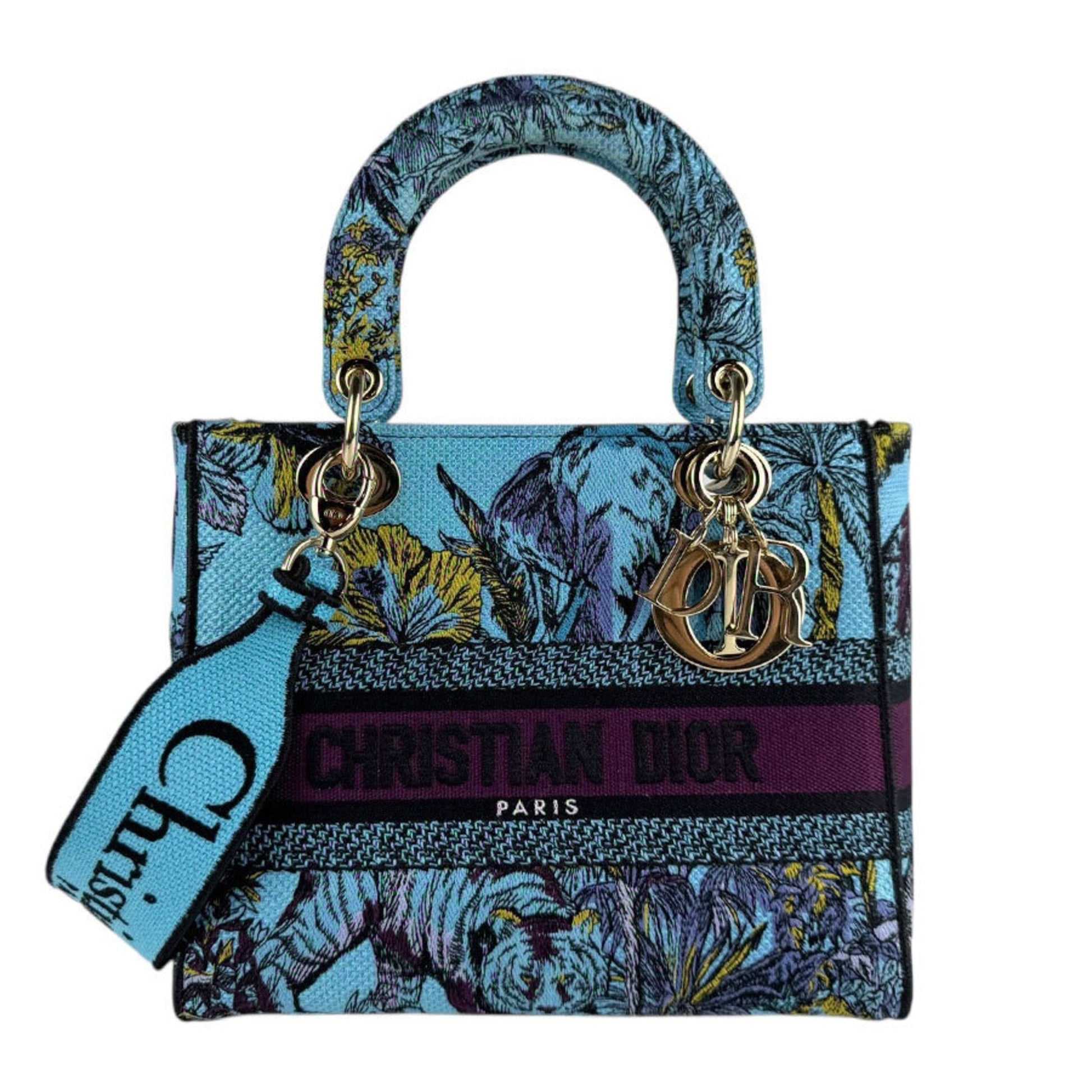 Christian Dior Blue Canvas Handbag Shoulder Bag  