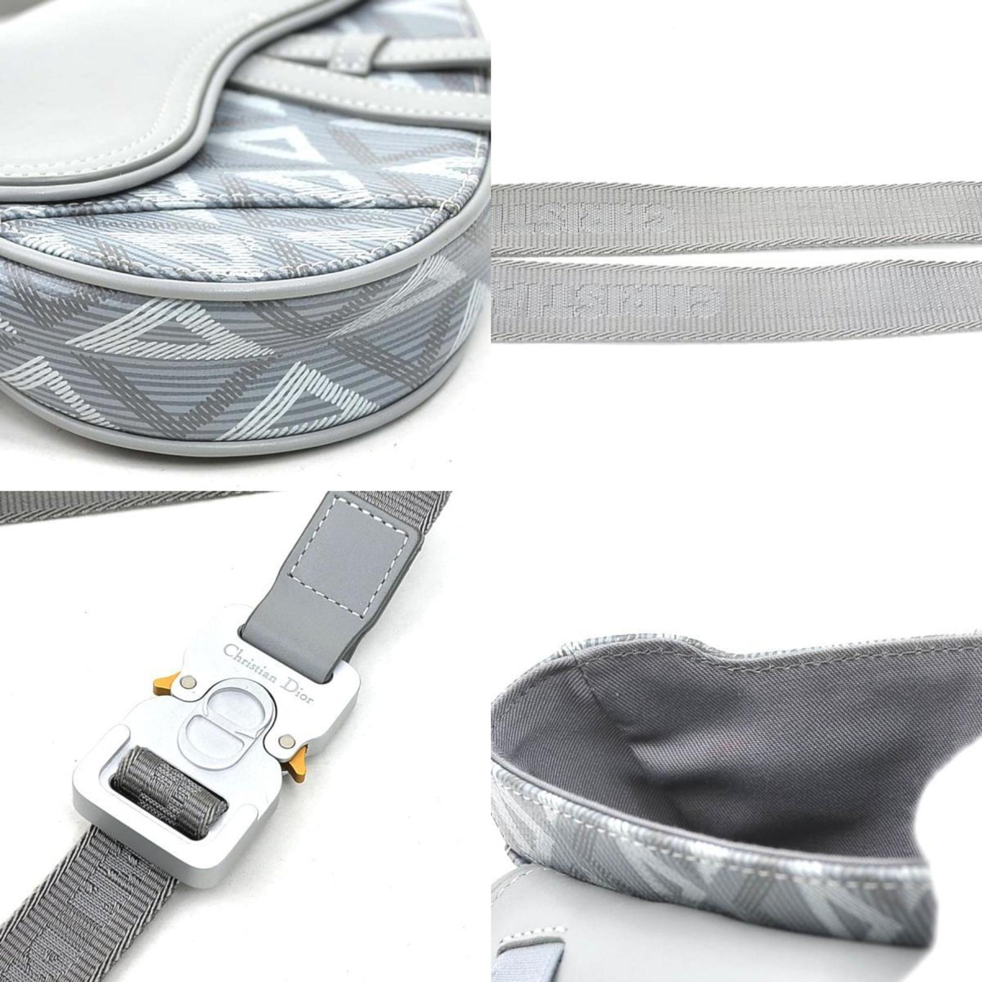 Christian Dior Gray Leather Sling Bag  