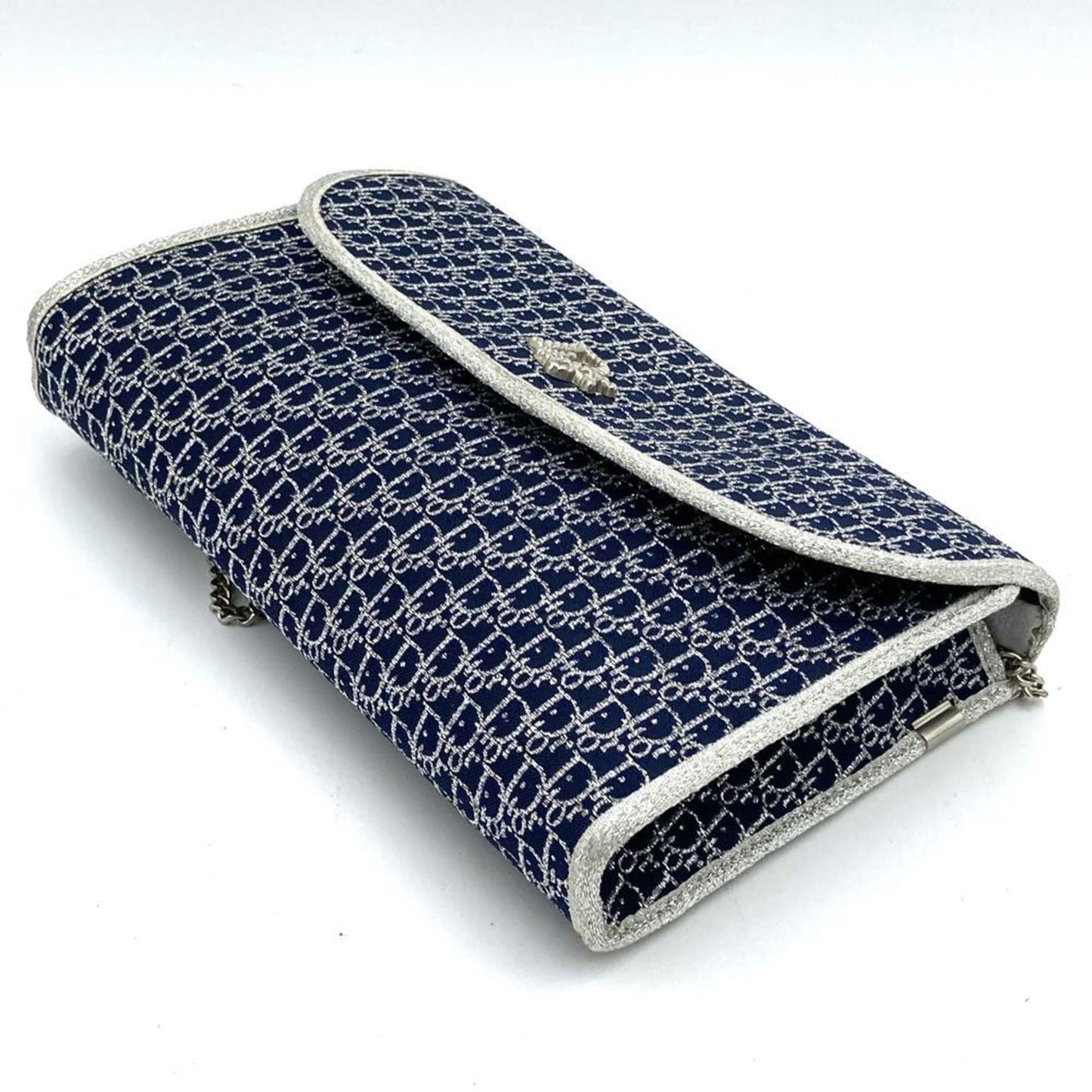 Christian Dior Navy Canvas Shoulder Bag  