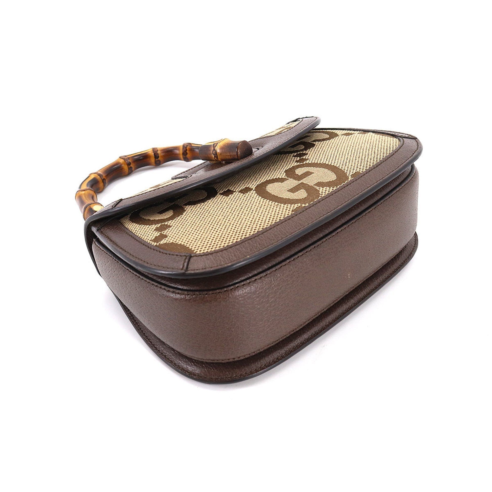Gucci Lou Leather Canvas Shoulder Bag