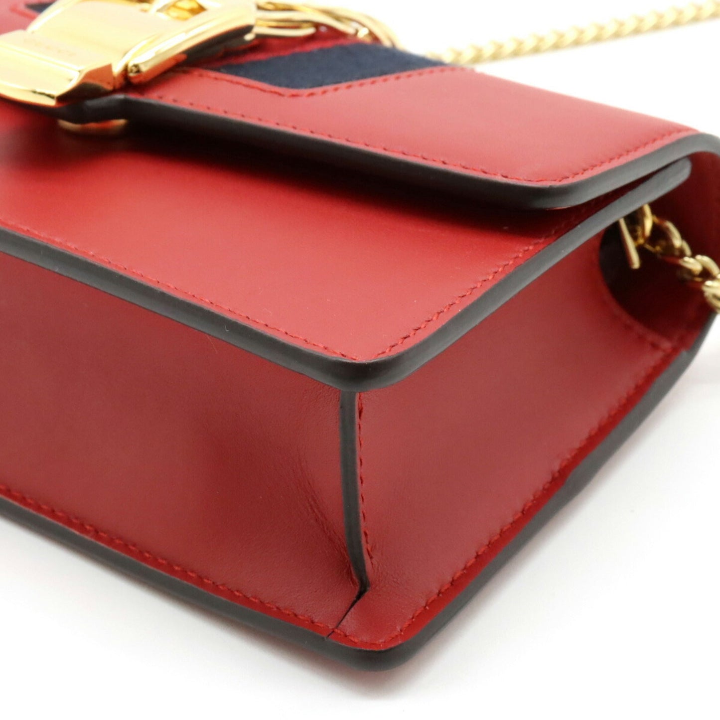 Gucci Sylvie Red Leather Chain Shoulder Bag Style 1