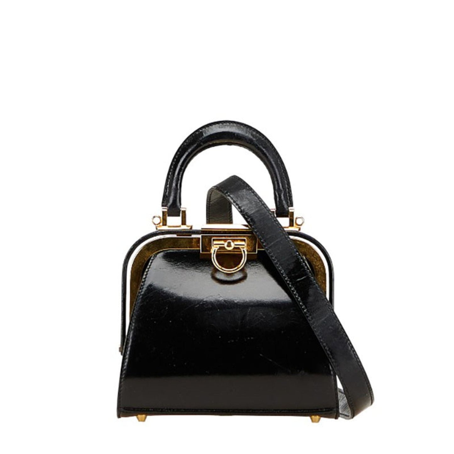 Christian Dior Black Patent Leather Handbag Shoulder Bag  