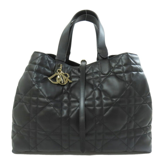 Christian Dior Lady Dior Black Leather Tote Bag  