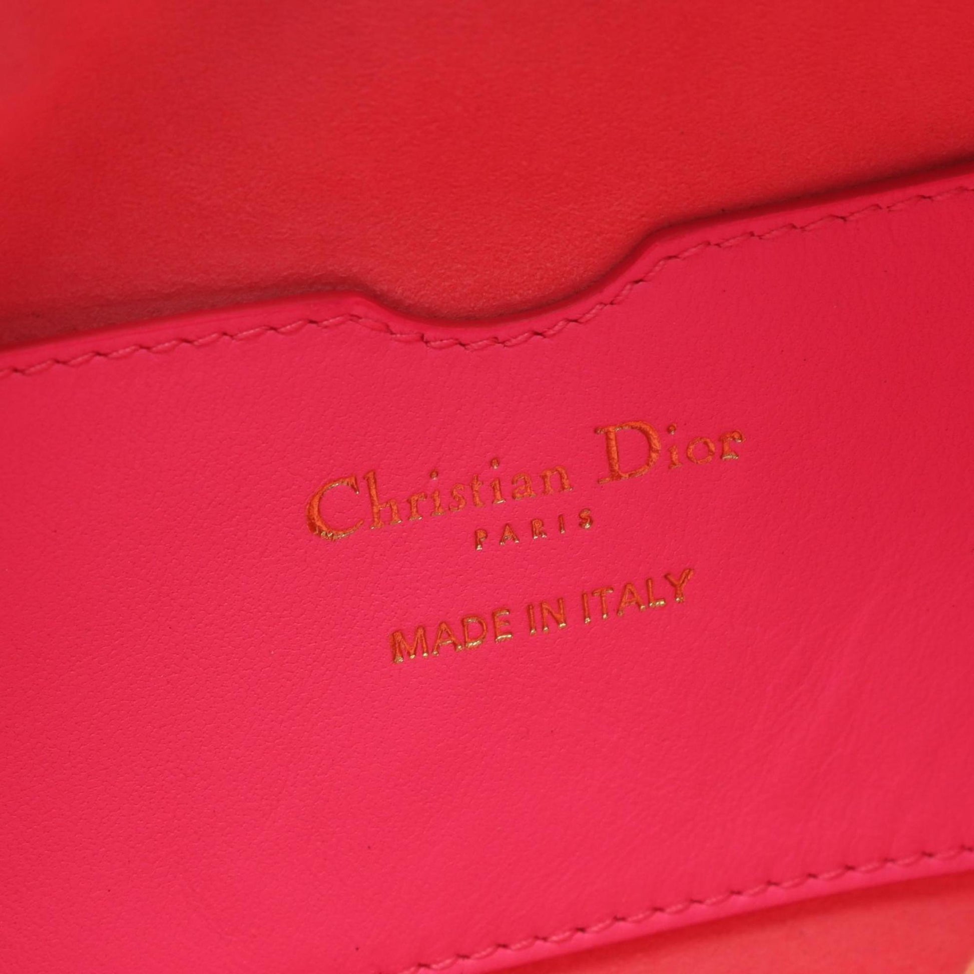 Christian Dior Black Pink White Leather Shoulder Bag  