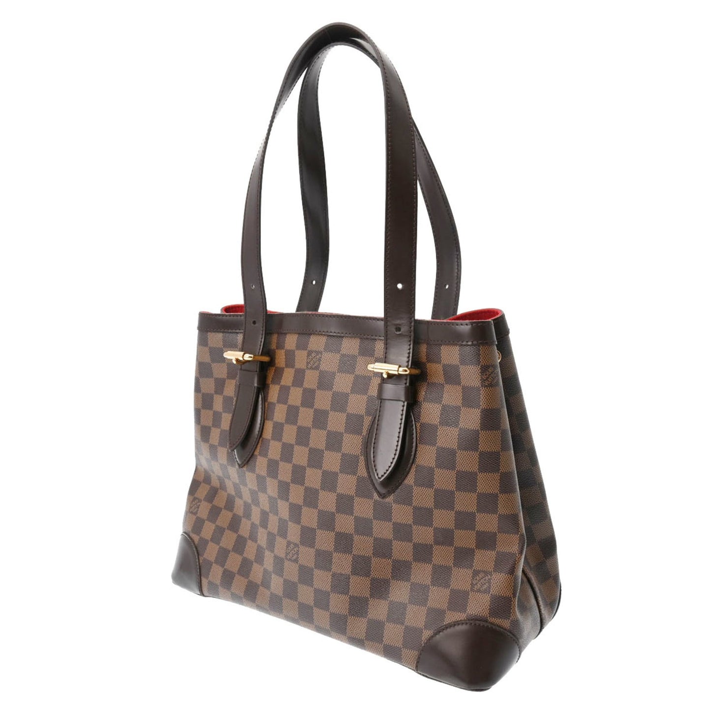 LOUIS VUITTON Damier Hampstead MM Brown Women's Canvas Handbag