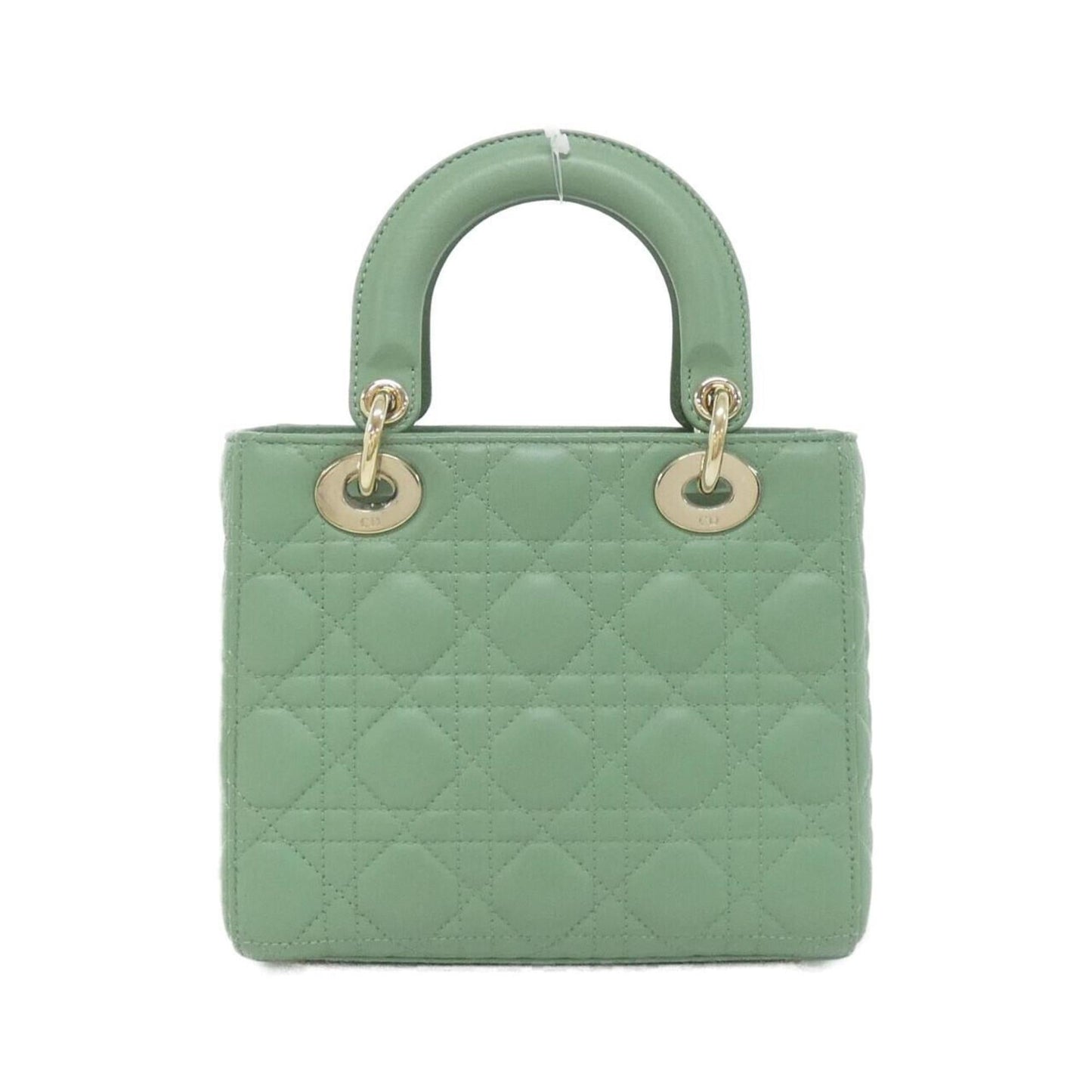 Christian Dior Lady Dior Green Leather Handbag  