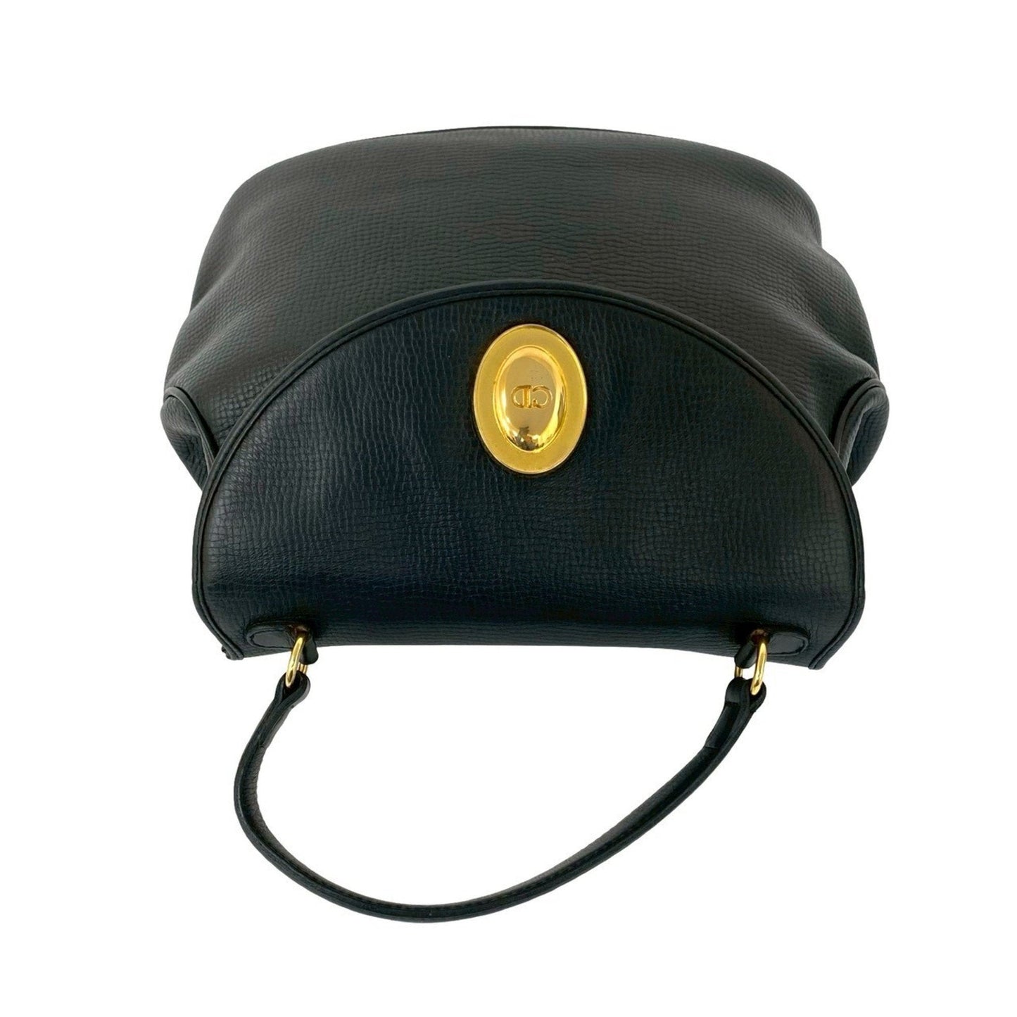 Christian Dior Black Leather Handbag Tote Bag  