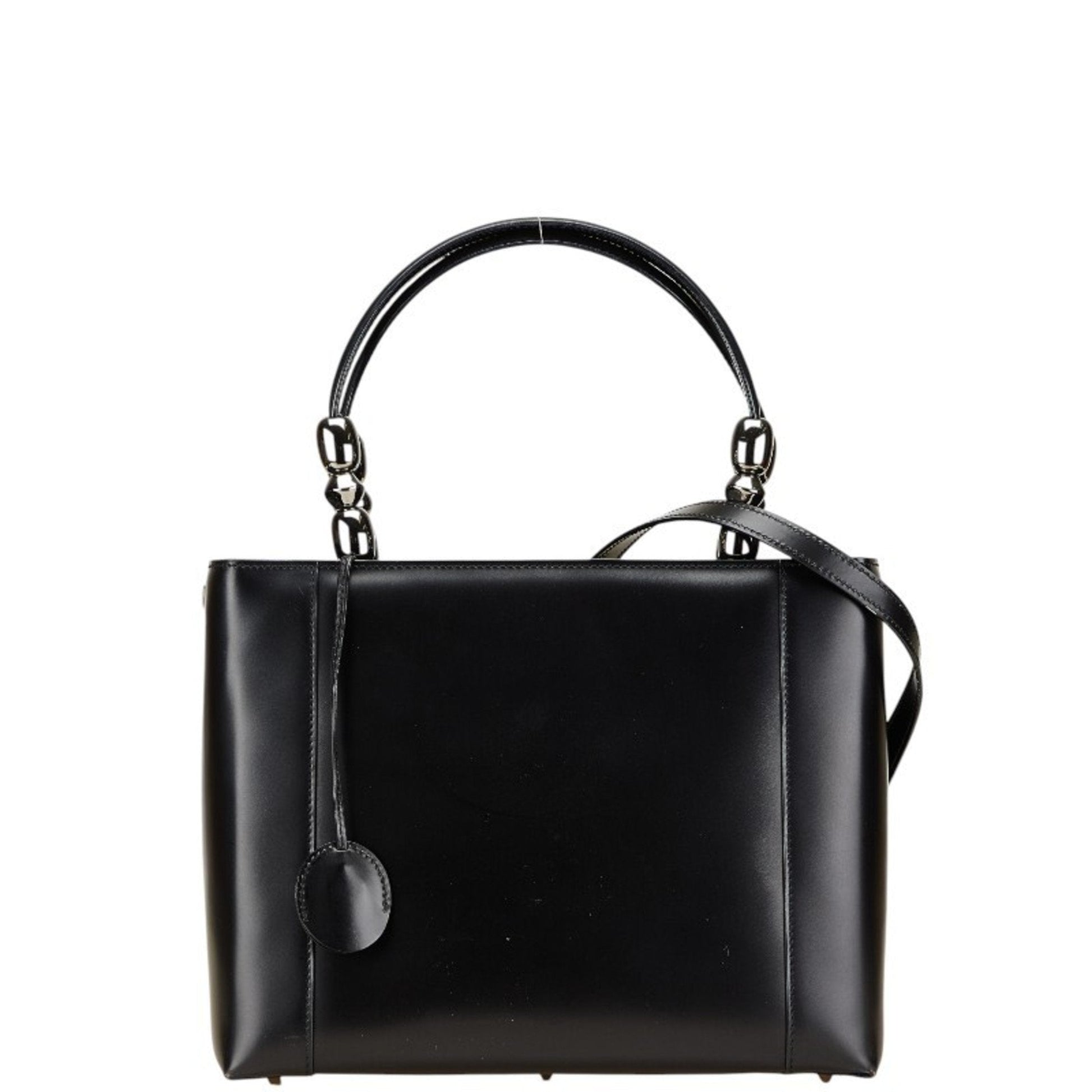 Christian Dior Black Leather Handbag Shoulder Bag  
