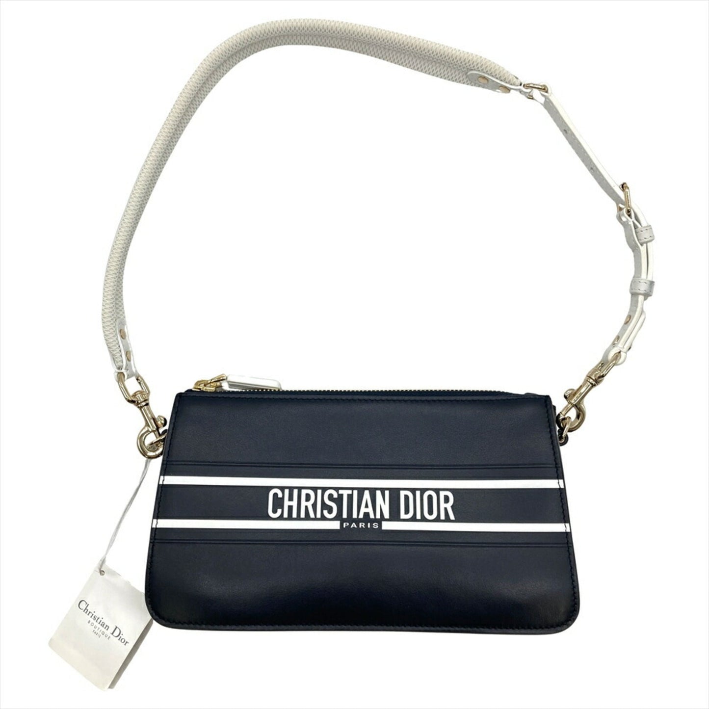 Christian Dior Navy Leather Shoulder Bag  