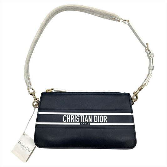 Christian Dior Navy Leather Shoulder Bag  