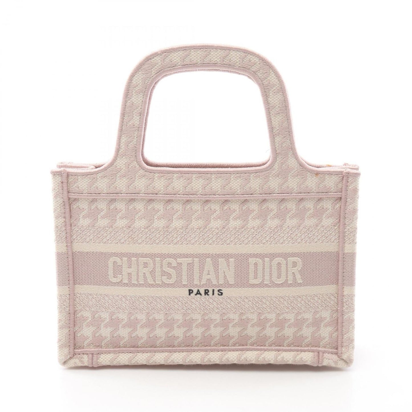 Christian Dior Pink White Canvas Handbag Tote Bag  