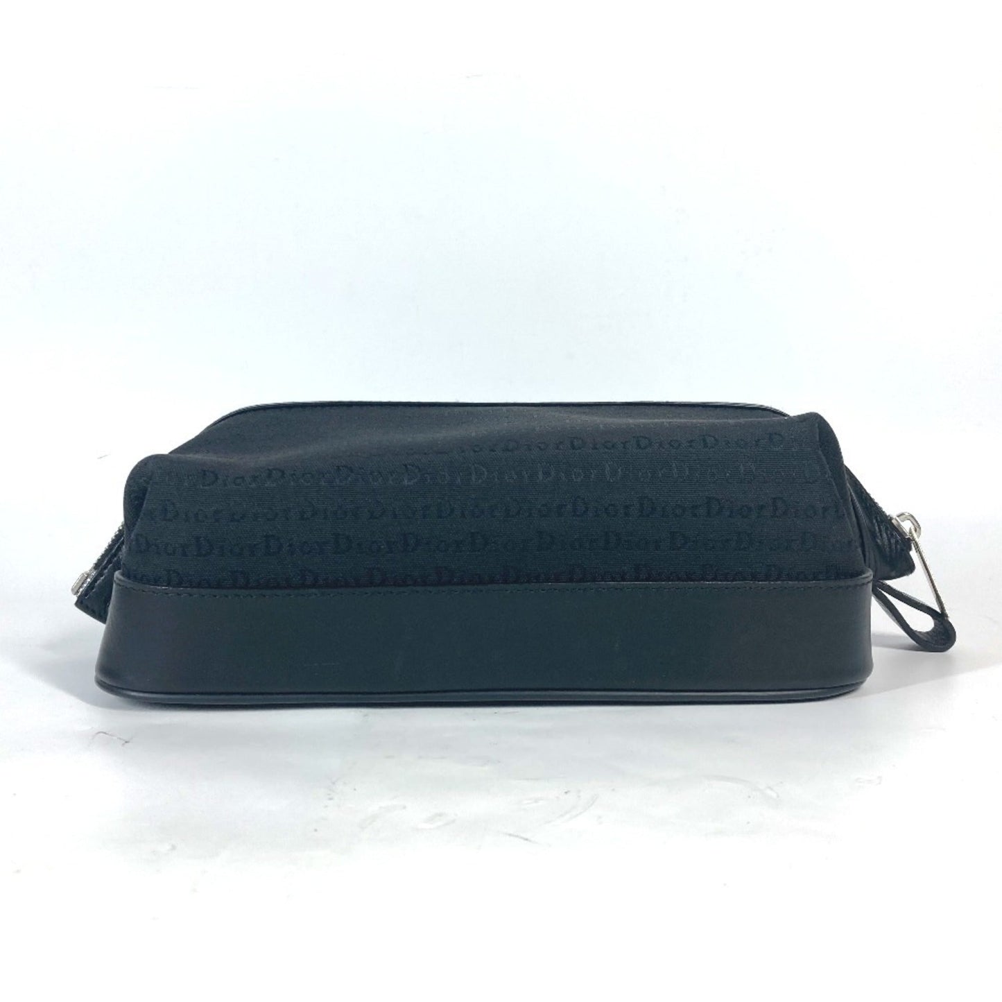 Christian Dior Black Canvas Leather Pouch  