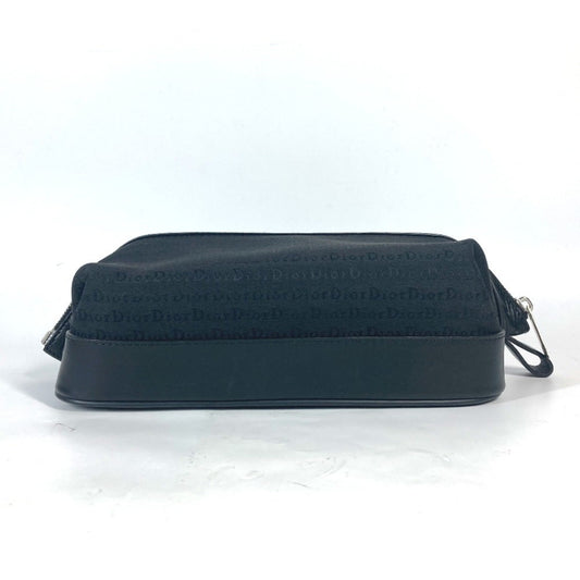 Christian Dior Black Canvas Leather Pouch  