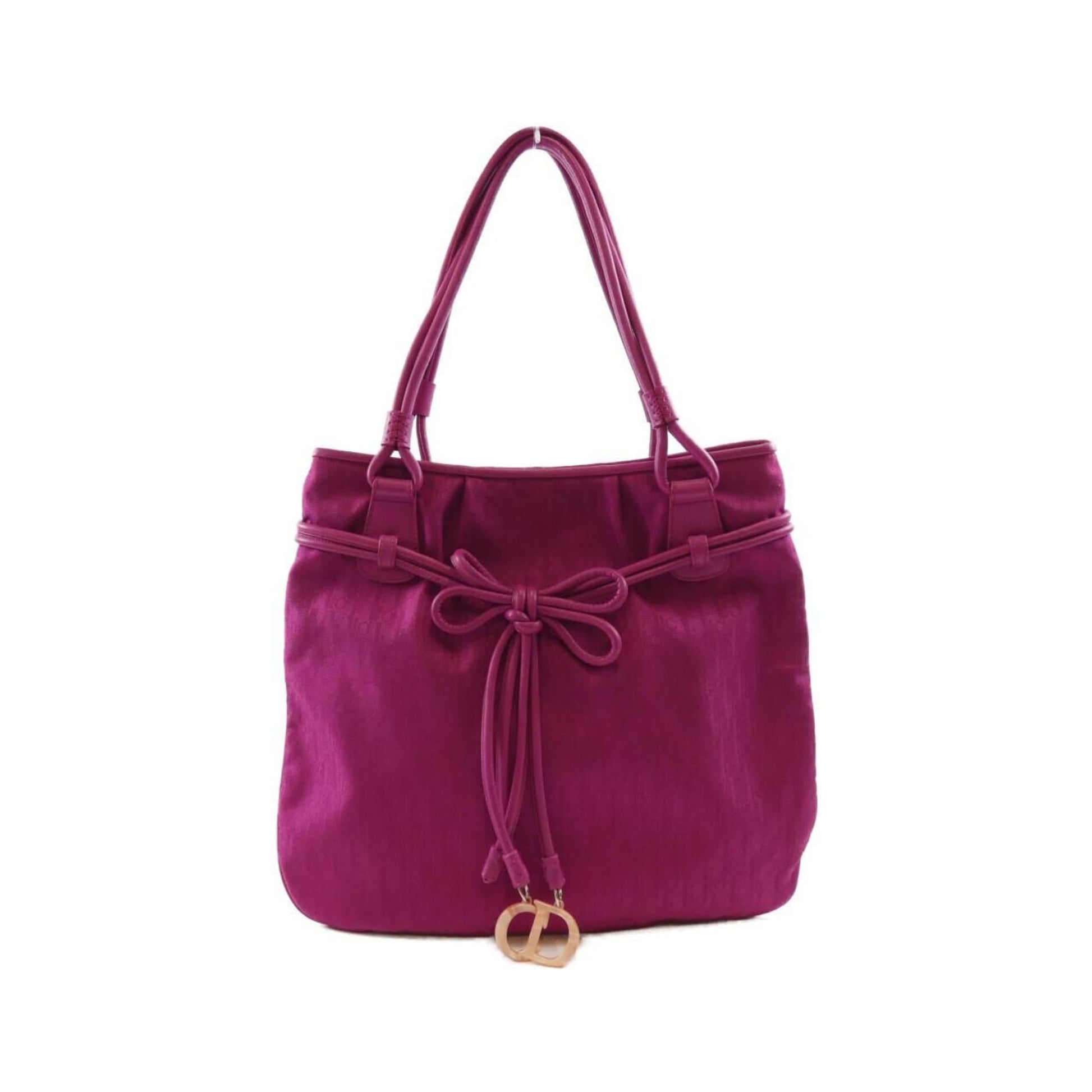 Christian Dior Silver Nylon Canvas Handbag  